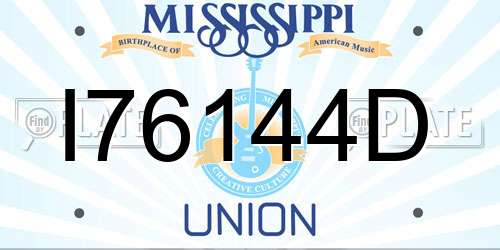 I76144D Mississippi License Plate