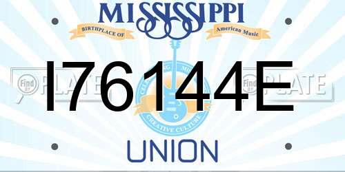 I76144E Mississippi License Plate