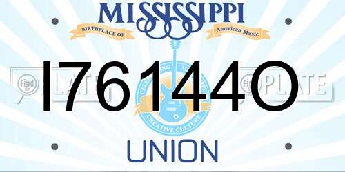 I76144O Mississippi License Plate