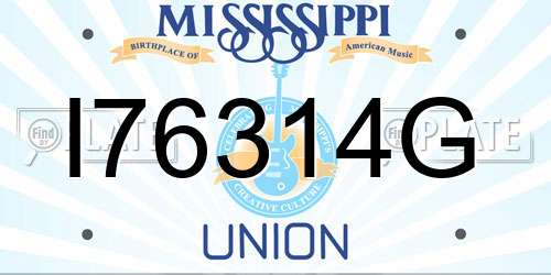 I76314G Mississippi License Plate
