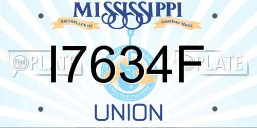 I7634F Mississippi License Plate