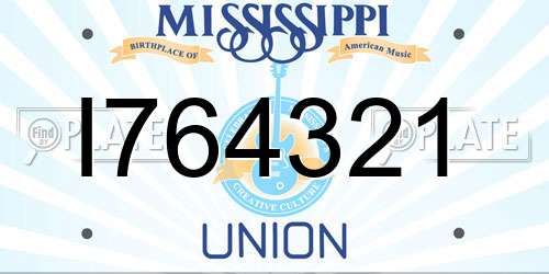 I764321 Mississippi License Plate
