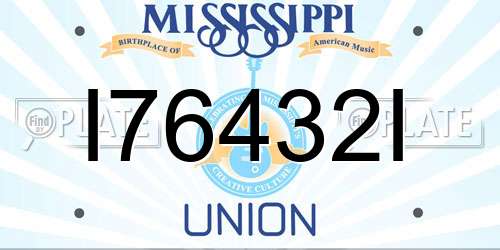 I76432I Mississippi License Plate