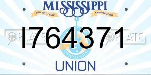 I764371 Mississippi License Plate