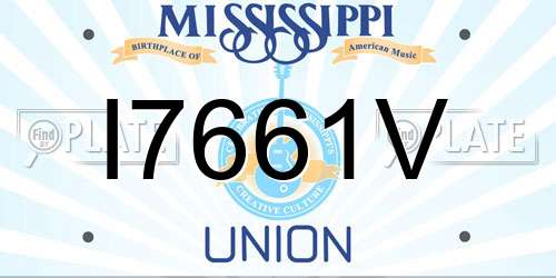 I7661V Mississippi License Plate