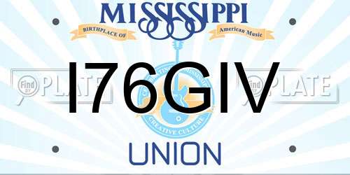 I76GIV Mississippi License Plate