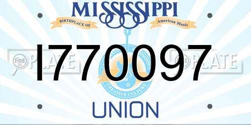 I770097 Mississippi License Plate