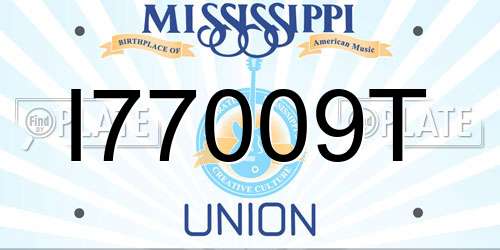 I77009T Mississippi License Plate