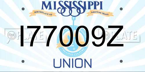I77009Z Mississippi License Plate