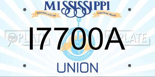 I7700A Mississippi License Plate