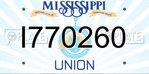 I770260 Mississippi License Plate