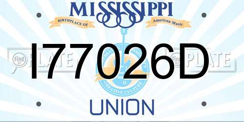 I77026D Mississippi License Plate