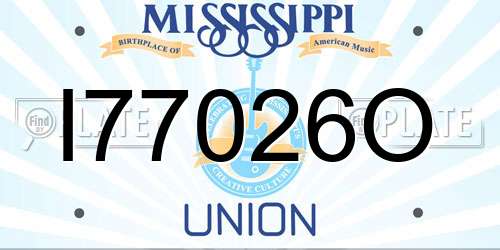 I77026O Mississippi License Plate