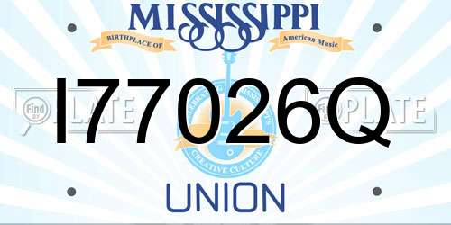 I77026Q Mississippi License Plate