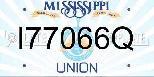 I77066Q Mississippi License Plate