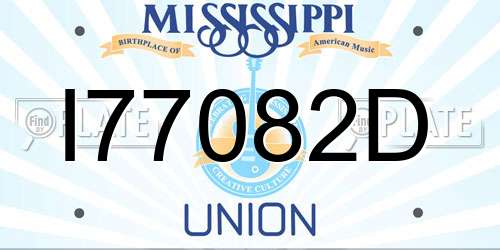 I77082D Mississippi License Plate