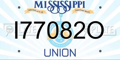 I77082O Mississippi License Plate
