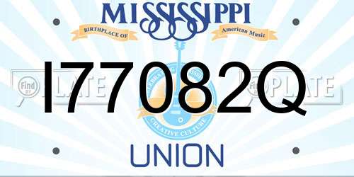 I77082Q Mississippi License Plate