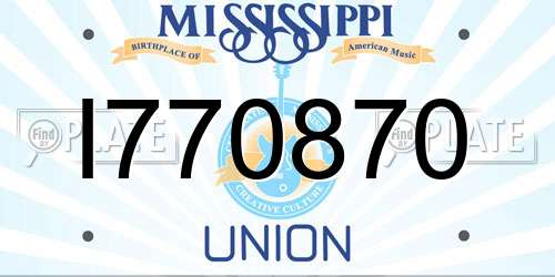 I770870 Mississippi License Plate