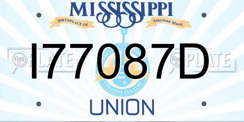 I77087D Mississippi License Plate