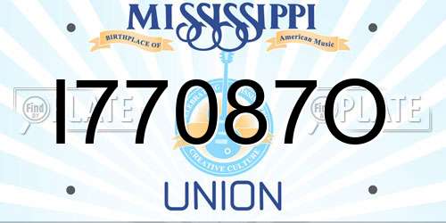 I77087O Mississippi License Plate