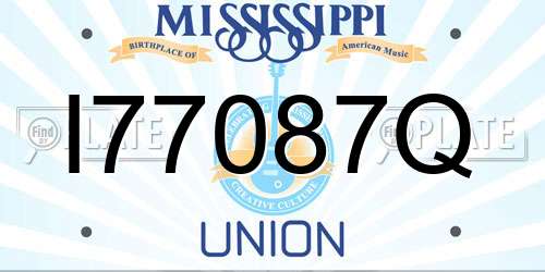 I77087Q Mississippi License Plate