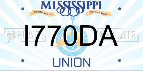I770DA Mississippi License Plate