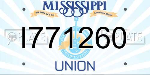 I771260 Mississippi License Plate