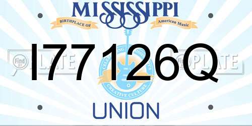 I77126Q Mississippi License Plate