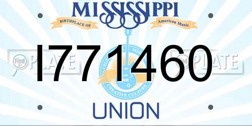 I771460 Mississippi License Plate