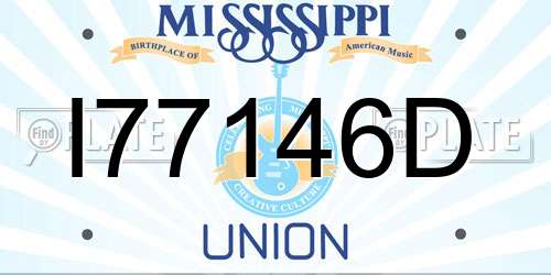 I77146D Mississippi License Plate
