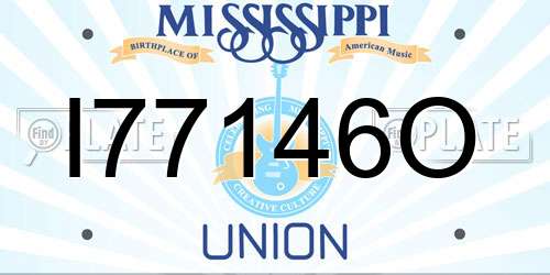 I77146O Mississippi License Plate