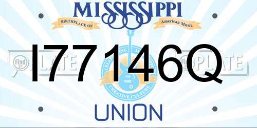 I77146Q Mississippi License Plate