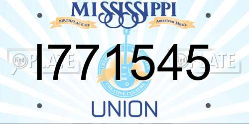 I771545 Mississippi License Plate