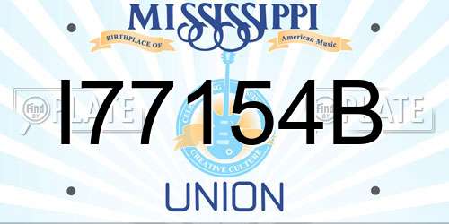 I77154B Mississippi License Plate