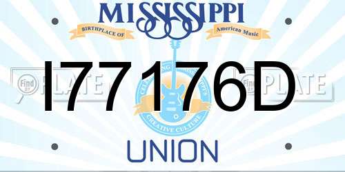 I77176D Mississippi License Plate