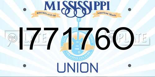 I77176O Mississippi License Plate