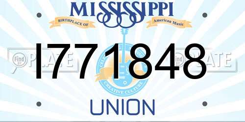 I771848 Mississippi License Plate