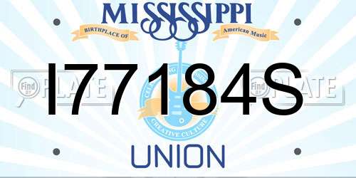 I77184S Mississippi License Plate