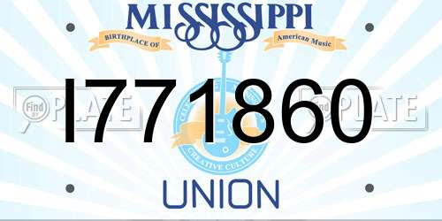 I771860 Mississippi License Plate