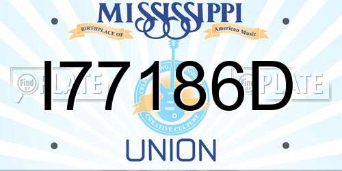 I77186D Mississippi License Plate
