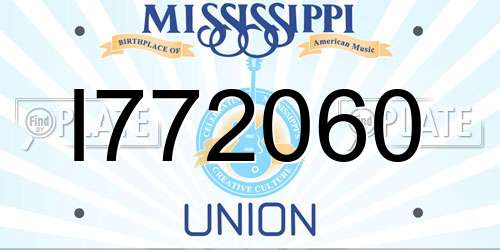 I772060 Mississippi License Plate