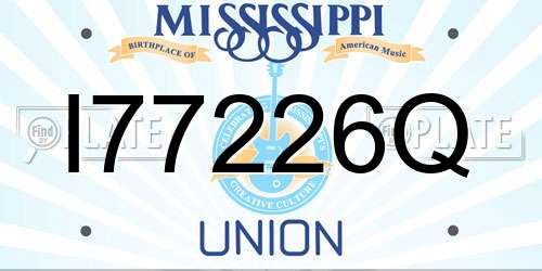 I77226Q Mississippi License Plate