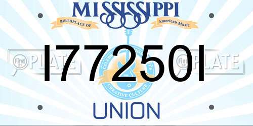 I77250I Mississippi License Plate