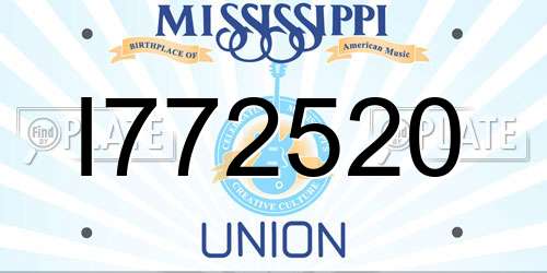 I772520 Mississippi License Plate