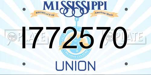 I772570 Mississippi License Plate