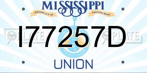 I77257D Mississippi License Plate