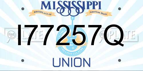 I77257Q Mississippi License Plate