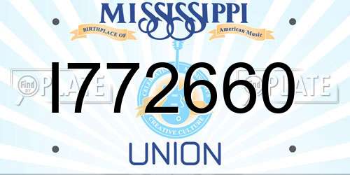 I772660 Mississippi License Plate