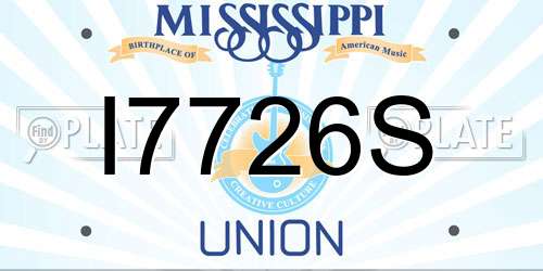 I7726S Mississippi License Plate